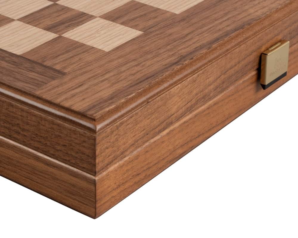 Chess, Draughts and Backgammon Set in Walnut and Oak Wood - Image 10