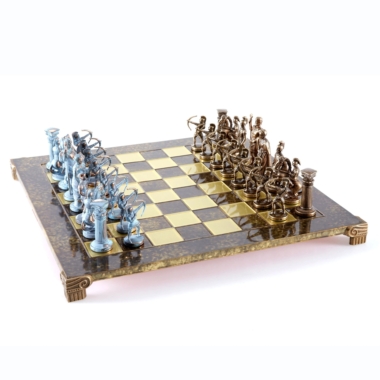 Alternative view of Archers and Historic Battles Chess Set – Bronze Metal Pieces with Blue Patina