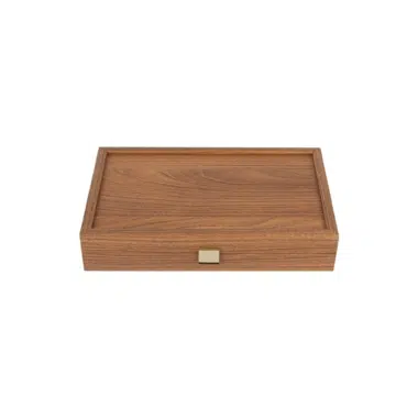 Backgammon Réplique Bois Chêne-Noyer avec Racks Latéraux