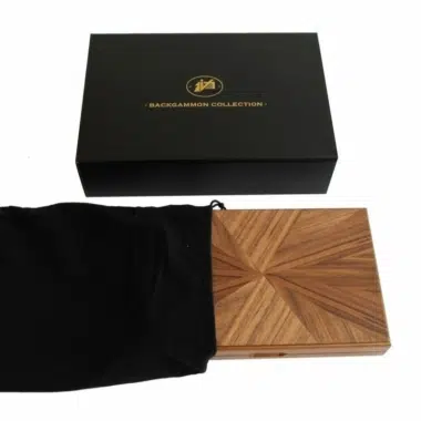 Backgammon Magnétique en Bois de Noyer Bruyère – Coffret Pliable avec Pions Magnétiques