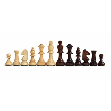 Two-tone chess pieces lined up, king height 9 cm