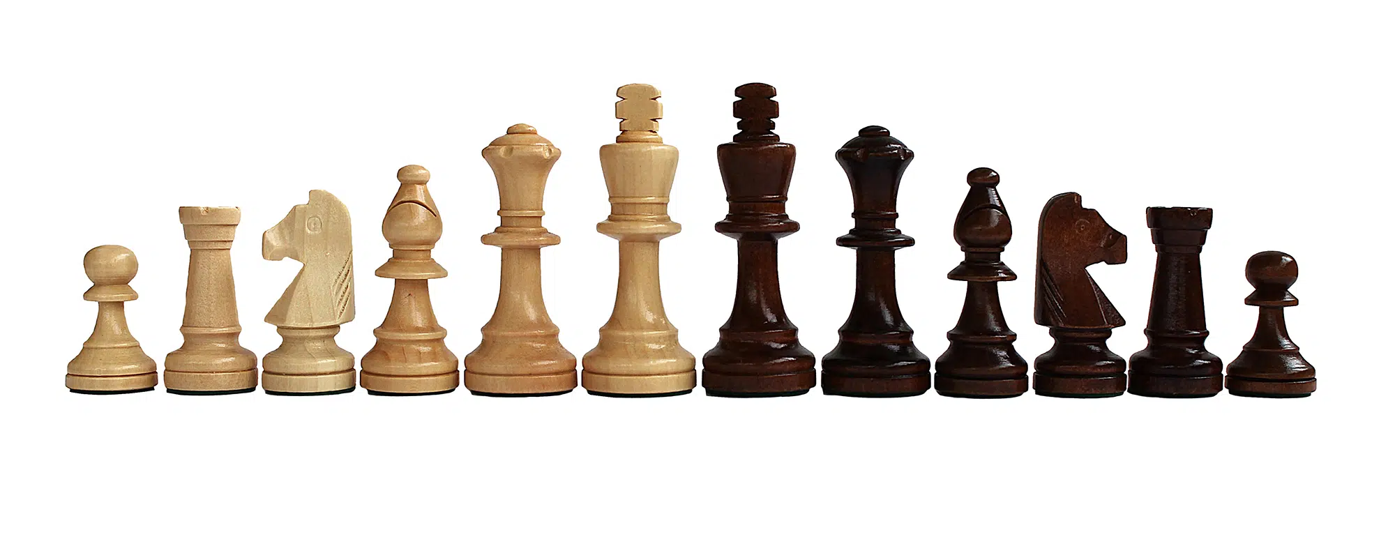 Set Pieces Echecs Hauteur de Roi 9 cm + Coffret de Rangement en Bois de Noyer et de Bruyere