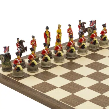 Ensemble Jeu d Echecs Complet Bataille de Waterloo Peint à La Main