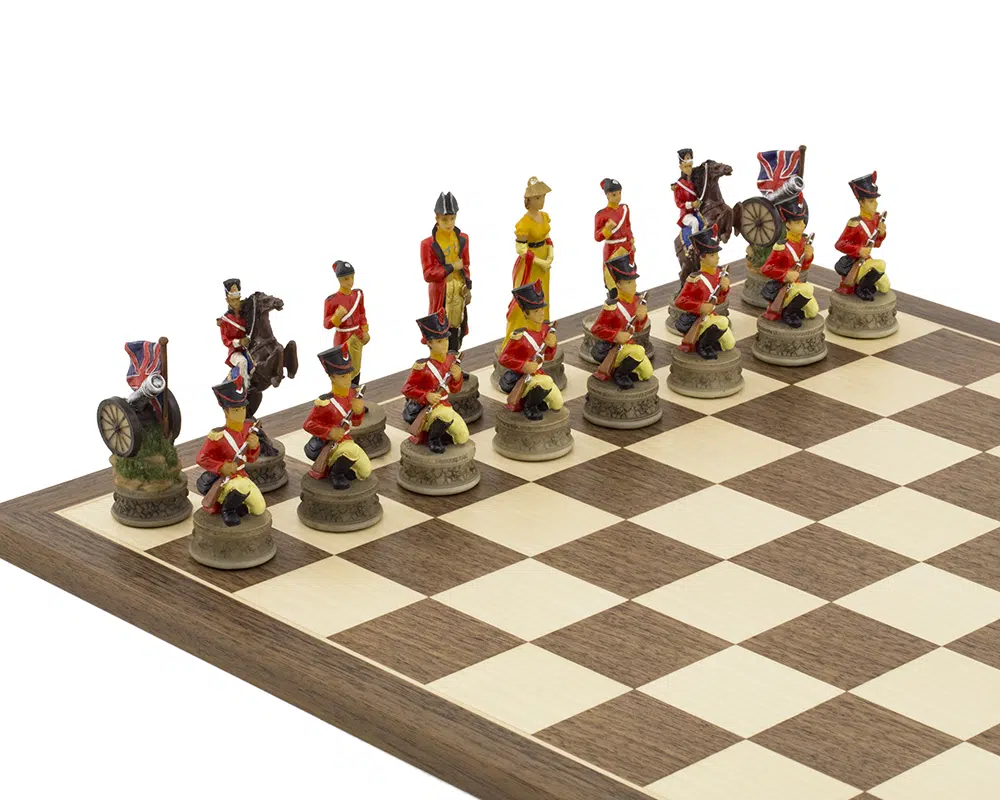 Ensemble Jeu d Echecs Complet Bataille de Waterloo Peint à La Main