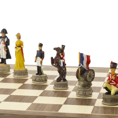 Ensemble Jeu d Echecs Complet Bataille de Waterloo Peint à La Main