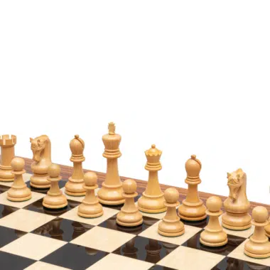Ensemble d’Échecs de Luxe en Bois d’Anjan avec Échiquier en Palissandre – Roi 10,2 cm