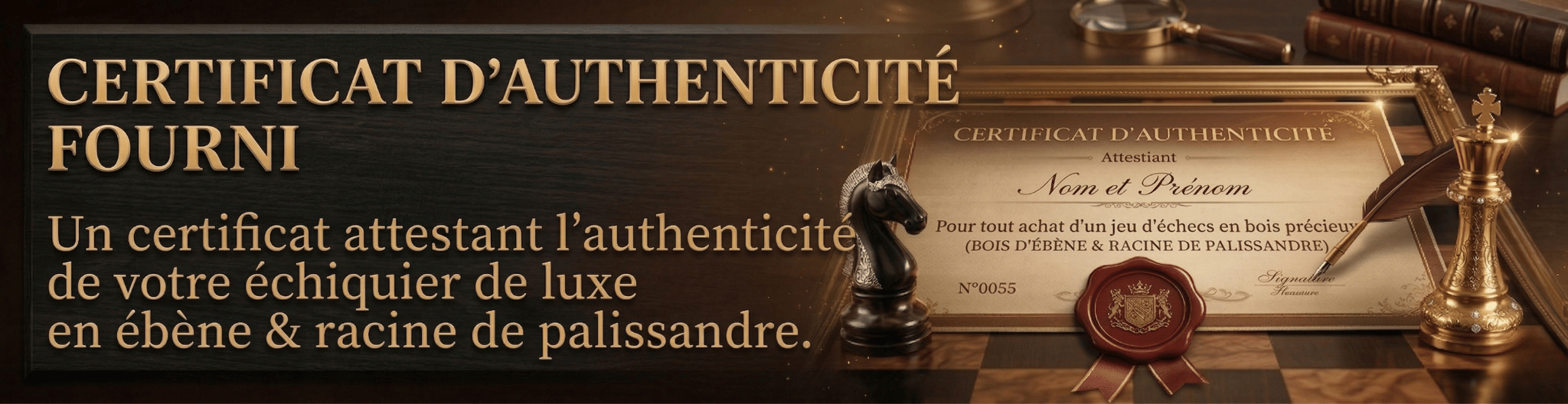 Certificate of authenticity - Le Palais des Échecs