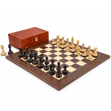 Windsor chess set in rosewood with storage box - Le Palais Des Echecs
