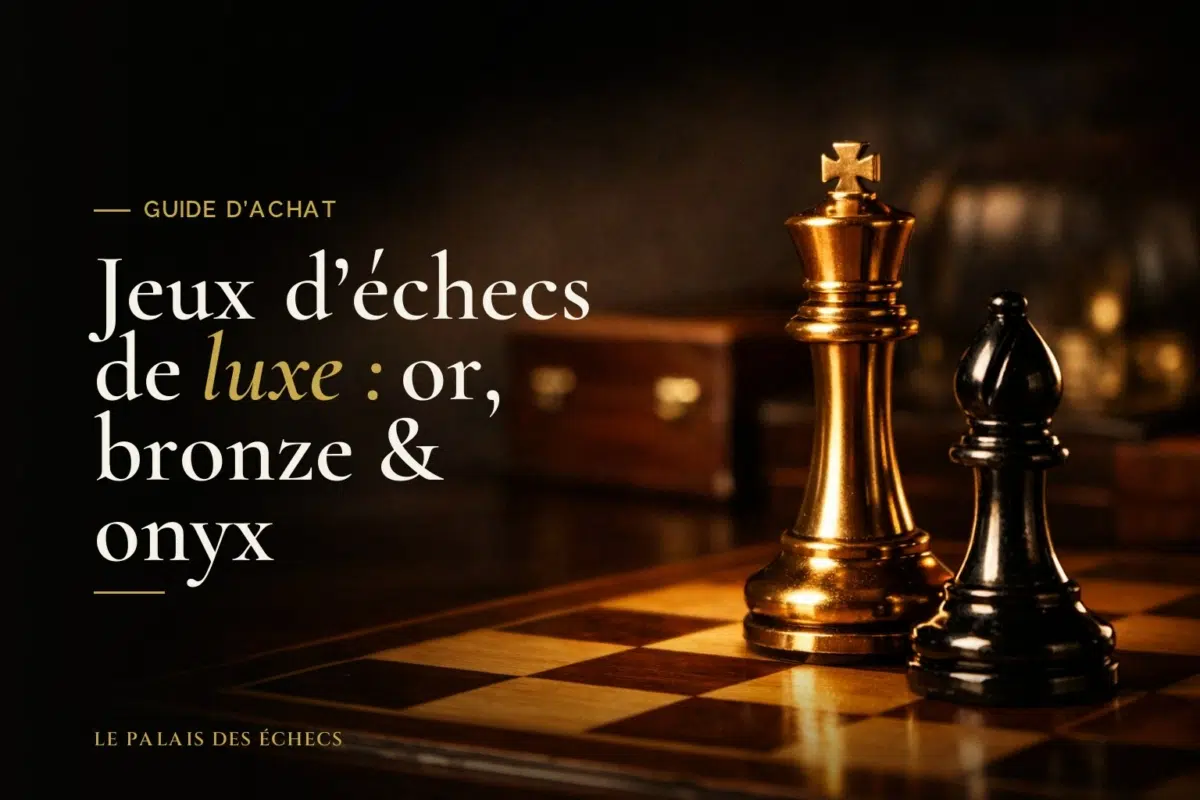 Jeux d'échecs de luxe : or, bronze & onyx