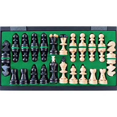 Pearl Small wooden chess pieces with storage, detailed view - Le Palais Des Echecs