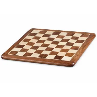 Solid wood chess board with square patterns - Le Palais Des Echecs