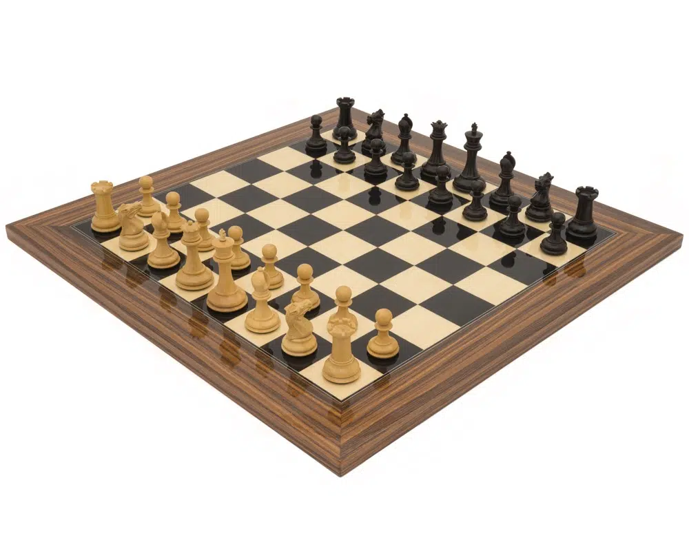 Jeu d'Échecs Sovereign Palissandre Staunton avec pièces complètes en position de départ - Le Palais Des Echecs