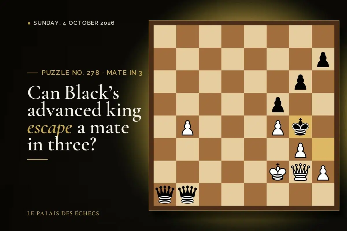 Position of chess puzzle No. 278: White to play and mate in 3