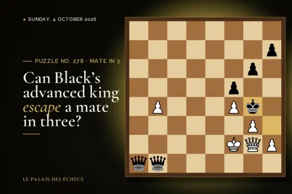 Position of chess puzzle No. 278: White to play and mate in 3