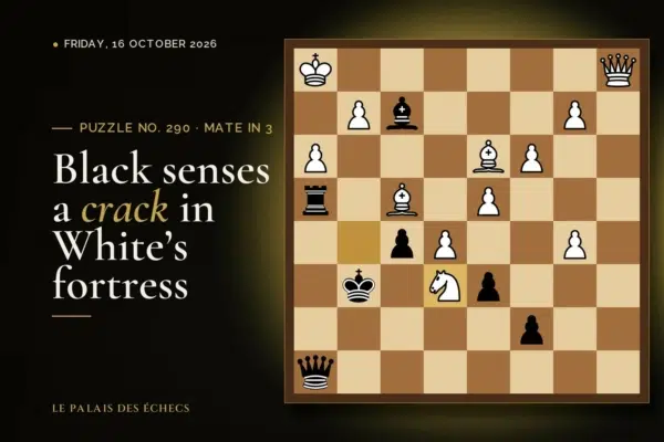 Position of chess puzzle No. 290: Black to play and mate in 3